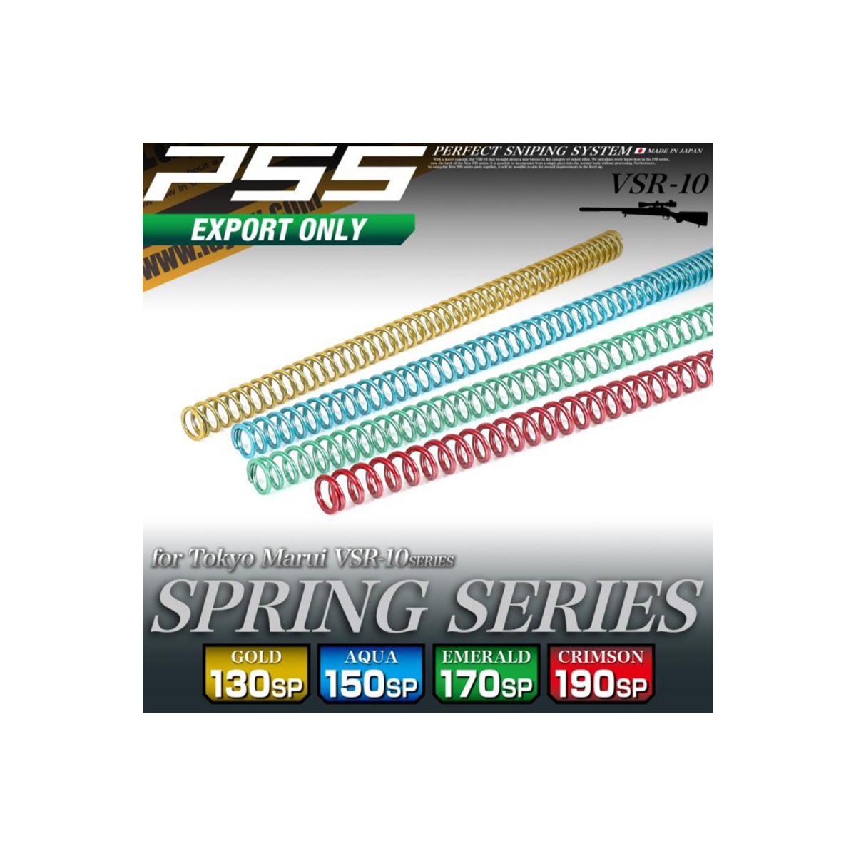 Laylax PSS10 Color Coded Spring Series for Snipers (190SP Crimson